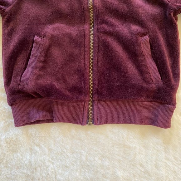 2/$18🌴 Gymboree Baby Girl's Velour Zip-Up Cardigan 3-6 months Dark Plum - Picture 3 of 7